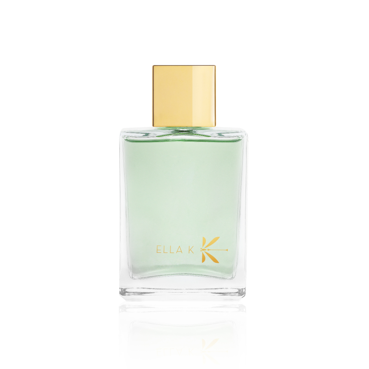 Flacon de parfum Pluie sur Ha Long d’Ella K avec capuchon doré, présenté en vue frontale sur fond blanc.